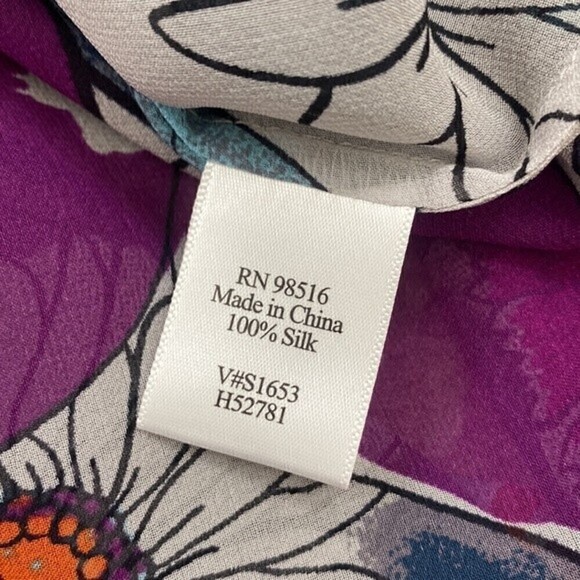 COLDWATER CREEK Silk Floral White Sheer tunic Top Coverup Size Medium - Picture 10 of 10